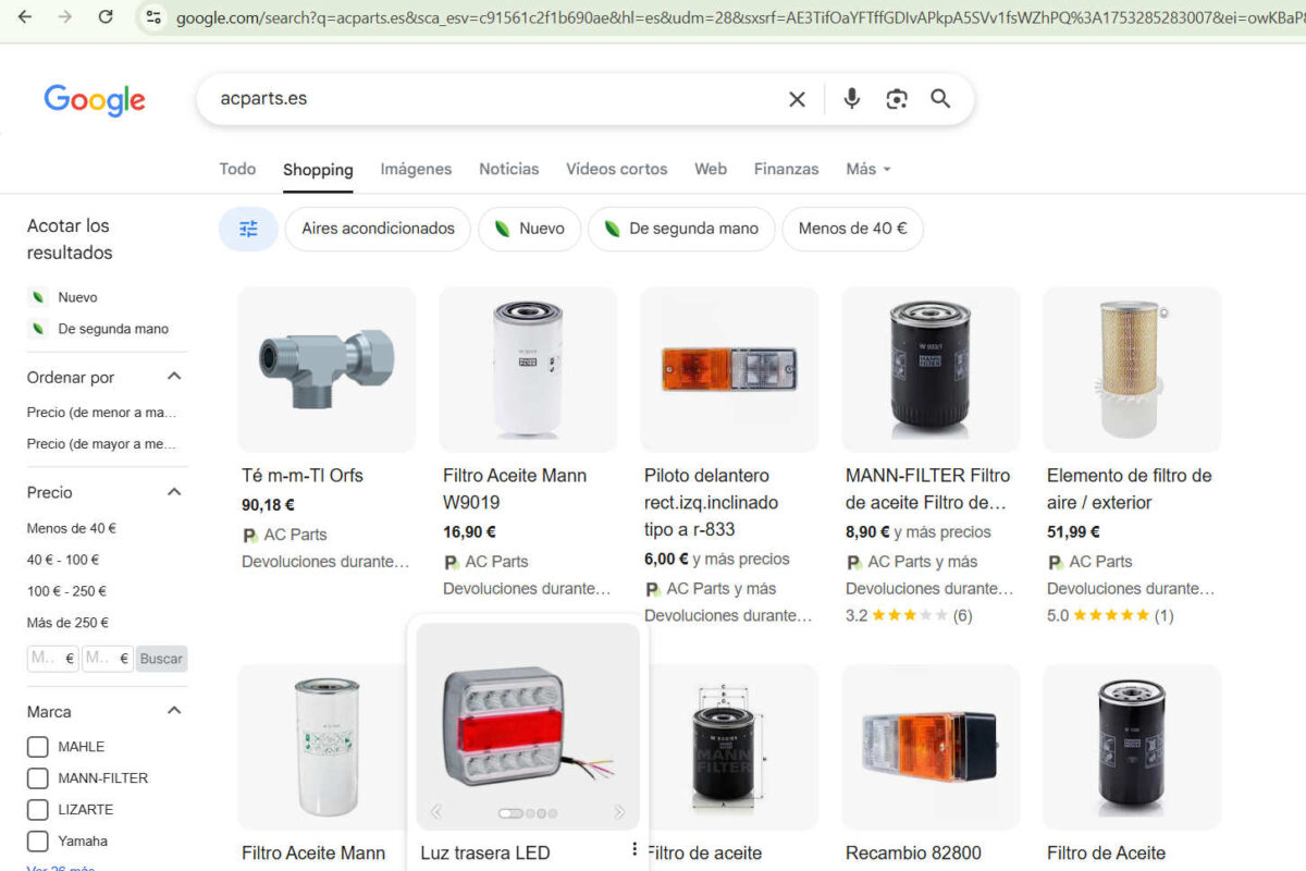 Google Shopping de AC Parts